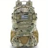 1pc 35L Nylon Outdoor Travel Hiking Rucksack, Camping Hunting Climbing Casual Bag