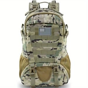 1pc 35L Nylon Outdoor Travel Hiking Rucksack, Camping Hunting Climbing Casual Bag
