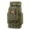 1pc Outdoor Backpack Canvas Travel Bag, Outdoor Large Capacity Luggage Bag, Multi-functional Hiking Backpack