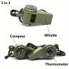 7-in-1 Emergency Survival Function Whistle, Multi-Function Whistle Compass, Outdoor Multifunctional Tool Safety Whistle With Lanyard, Ideal For Kayaking, Boating, Hiking, Camping, Climbing, Fishing, Rescue