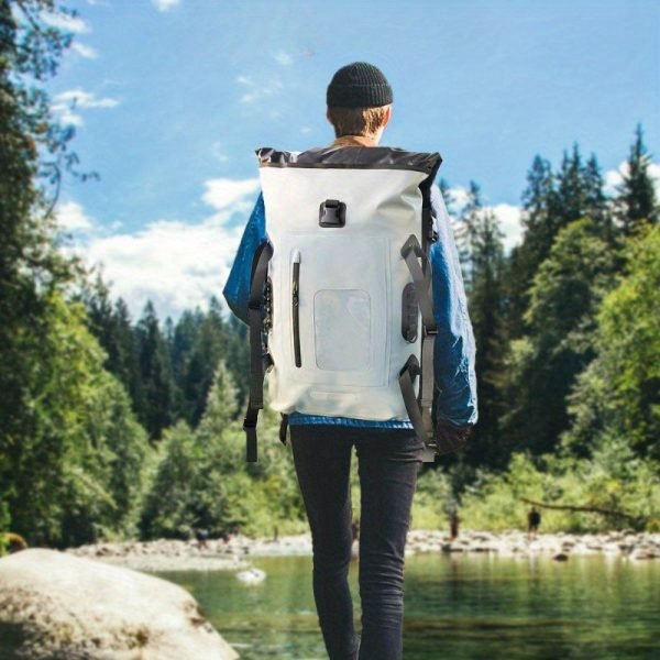 1pc Oxford Zipper Hiking Backpack, Outdoor Mountaineering Waterproof Backpack