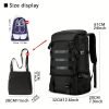 70L Large Capacity Men's Casual Travel Backpack For Outdoor Camping & Hiking, Laptop Storage Student Backpack