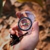 1pc Outdoor Transparent Plastic Compass, Suitable For Outdoor Camping And Hiking, With MM And INCH Ruler, Meter Scales, Travel Kit