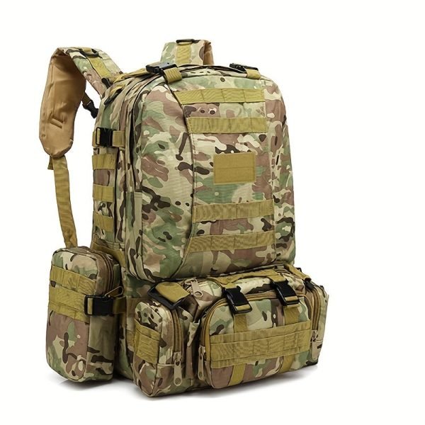 1pc 55L Sport Outdoor Hiking Large Capacity Multi-Functional Backpack, Waterproof Backpack For Training Camping