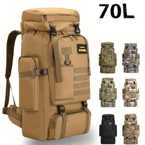 70L Large Capacity Tactical Backpack: Perfect for Outdoor Camping, Hiking, & Climbing - Waterproof & Portable!