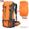 Nylon Camping Hiking Backpack, Travel Bag With Rain Cover, Outdoor Mountaineering Backpack, Men's Shoulder Bag Luggage Bag
