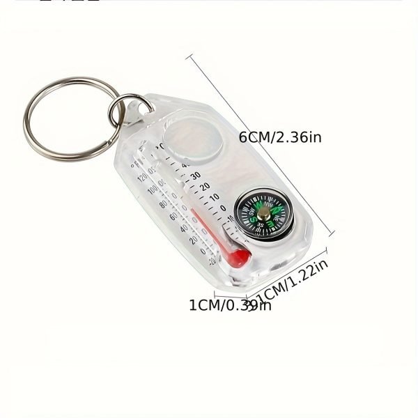 1pc Outdoor Portable Compass, Quick Hanging Mountaineering Keychain, Abs Finger North Pin Multifunctional Thermometer