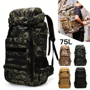 75L Men's Large Capacity Camouflage Backpack, Waterproof Travel Bag, Outdoor Mountaineering Backpack, Christmas, Halloween and Thanksgiving gifts