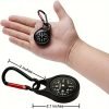 All-In-One Compass And Carabiner - Stainless Steel, Waterproof For Hiking, Camping, Fishing