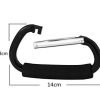 Large Stroller Hooks for Mommy, 2 pcs Carabiner Stroller Hook Organizer for Hanging Purses, Diaper Bag, Shopping Bags. Clip Fits Single/Twin Travel Systems, Car Seats and Joggers (Black+Rose)