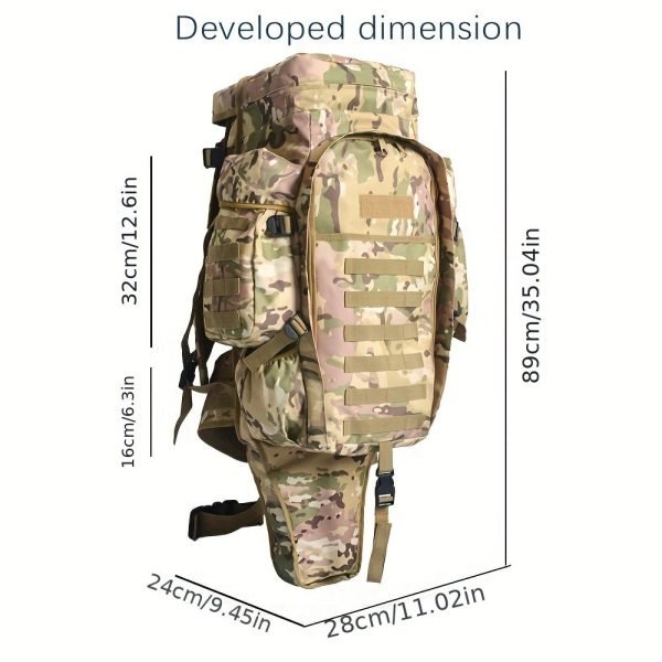 1pc 75 Liters Large Capacity Combination Large Backpack, Multi-functional Outdoor Sports Cycling Hiking Camouflage Backpack