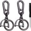 2 Sets Car Keychain car key clip Quick-Release Horseshoe Shape D-Ring Key Fob Holder with Round Carabiner Keychain