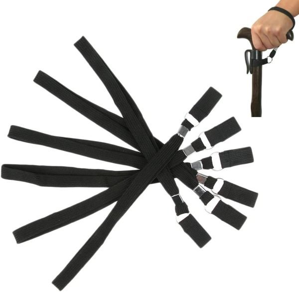 4 Pack Walking Cane Strap Replacement Elastic Attached Anti-Slip from Handle Wrist Straps Band for Foldable Walking Stick Canes Trekking Pole Men Women Senior
