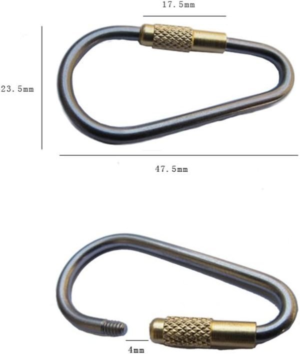 5pcs Mini Titanium Locking Carabiner, Perfect D-Ring for Outdoor and Indoor Use