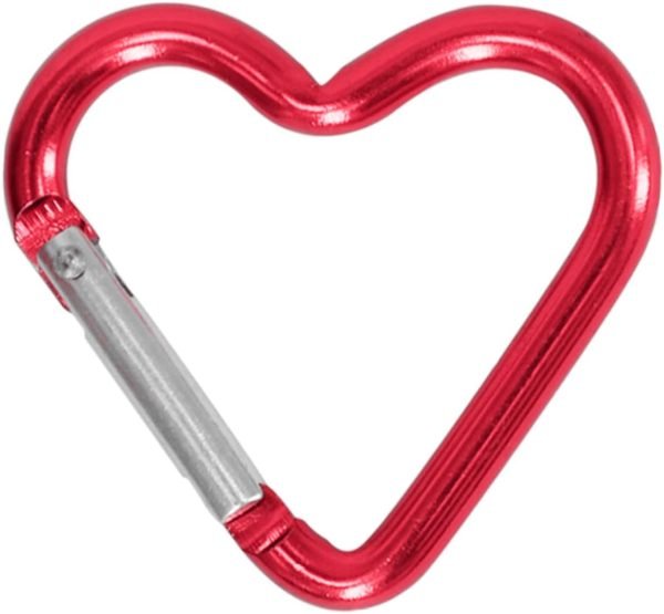 Heart Shaped Carabiner Clip Aluminum Alloy Keychain Clip Spring Snap Hook Camping Backpack Clips Heavy Duty Carabiner Lightweight Aluminum Alloy Keychain Clip Backpack Carabiner Rustproof