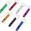 Pack of 8 Extra Loud Emergency Whistle Keychain Camping Survival Whistle, Aluminum Alloy Whistle Key Chain for Camping Hiking Hunting Outdoors Sports