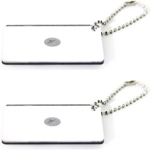 2 Pieces Signal Mirror Survival Reflective Mirror 2 x 3 Inch Outdoor Multifunctional Signal Emergency Mirror, Rescue Mirror for Hiking Marine Signal Mirror