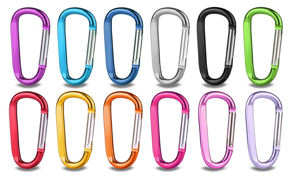 12 color carabiner