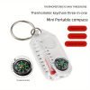 1pc Outdoor Portable Compass, Quick Hanging Mountaineering Keychain, Abs Finger North Pin Multifunctional Thermometer