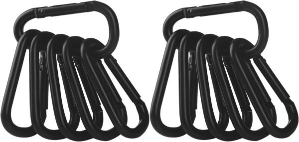 Fishing CC2 Carabiner Clip, 2.3" Small Carabiner Keychain, Multi-use Aluminium D Ring Caribeener Clips