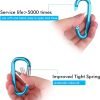 6PCS Black Carabiner Caribeaner Clip,3" Large Aluminum D Ring Shape Carabeaner with 6PCS Keyring Keychain Hook…