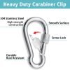 304 Stainless Steel Locking Carabiners with Screw.Heavy Duty Carabiner Clip for Camping ＆ Travelling.Spring Snap Hook for Outdoor Use.