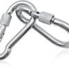 304 Stainless Steel Locking Carabiners with Screw.Heavy Duty Carabiner Clip for Camping ＆ Travelling.Spring Snap Hook for Outdoor Use.