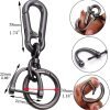 2 Sets Car Keychain car key clip Quick-Release Horseshoe Shape D-Ring Key Fob Holder with Round Carabiner Keychain