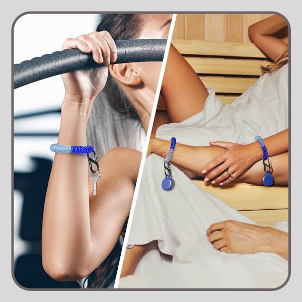 6pc Coiled Retractable Lanyard & 12pc Small S Carabiner Clip, Stretchy Wrist Keychain Bracelet, Fishing Tool Tether, Kayak Bungee Leash, Elastic Pliers Cord, Spiral Wristlet Key Holder