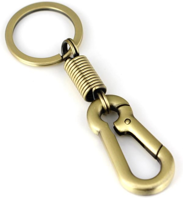 Retro Style Simple Strong Carabiner Shape Keychain Key Chain Ring Keyring Keyfob Key Holder (Black)