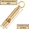 Brass Whistles 4 Pack, Emergency Survival Whistles Loud Safety Whistles for Adults, Self-Defense Whistle for Outdoor Activities, Distress Signal, Emergency Whistle for Hiking, Survival