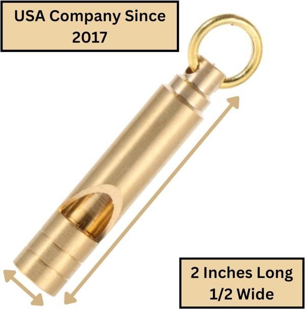 Brass Whistles 4 Pack, Emergency Survival Whistles Loud Safety Whistles for Adults, Self-Defense Whistle for Outdoor Activities, Distress Signal, Emergency Whistle for Hiking, Survival