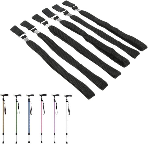 4 Pack Walking Cane Strap Replacement Elastic Attached Anti-Slip from Handle Wrist Straps Band for Foldable Walking Stick Canes Trekking Pole Men Women Senior