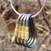 5pcs Mini Titanium Locking Carabiner, Perfect D-Ring for Outdoor and Indoor Use