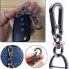 2 Sets Car Keychain car key clip Quick-Release Horseshoe Shape D-Ring Key Fob Holder with Round Carabiner Keychain