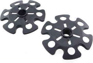 61ZB2IZJO1L._AC_SL1500 2PCS Trekking Pole Snow Baskets Universal Accessories for Walking Sticks Anti Sink Tips Horseshoe Foot Plastic Protectors and Replacement Tips for Trekking Poles in Black