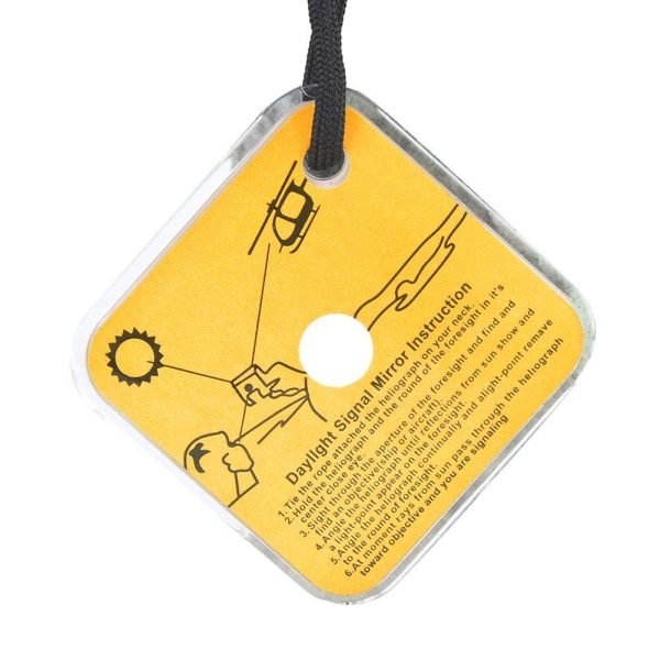 Acrylic Mirror Survival Reflector Mirror Portable Practical Self-Help Tool with Whistle for Emergency