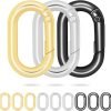 10Pack 1 Inch Small Carabiner Clip Metal Tiny Oval Carabiner Spring O Rings Hooks for Paracord Lanyard Keychain, Car Key Rings Hook, Dog Tag Clips, Purse Keychain Replacement (Black)
