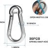 30PCS 3" Heavy Duty Spring Snap Hook, M8 5/16" Galvanized Steel Snap Hook Carabiner Quick Link Carabiner Clip, 500LBS Holding Capacity Quick Link Keychain for Swing Hammock Gym Outdoor