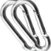 50Pack Heavy Duty Carabiners M8 5/16" Spring Snap 3Inch Zinc-Galvanized Steel Carabiner Clips Chain Quick Links Safety Connector for Hammock Swing Fitness Gym Outdoor Supplies Boating