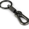 Retro Style Simple Strong Carabiner Shape Keychain Key Chain Ring Keyring Keyfob Key Holder (Black)