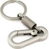 Retro Style Simple Strong Carabiner Shape Keychain Key Chain Ring Keyring Keyfob Key Holder (Black)