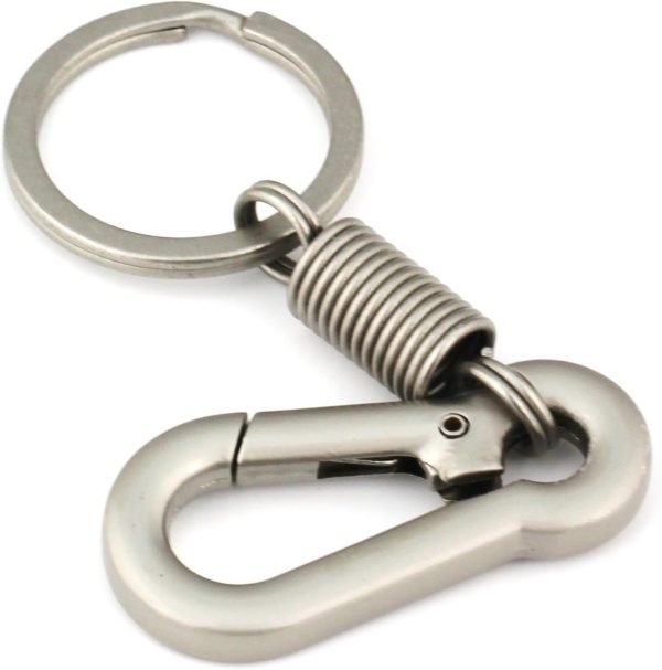 Retro Style Simple Strong Carabiner Shape Keychain Key Chain Ring Keyring Keyfob Key Holder (Black)