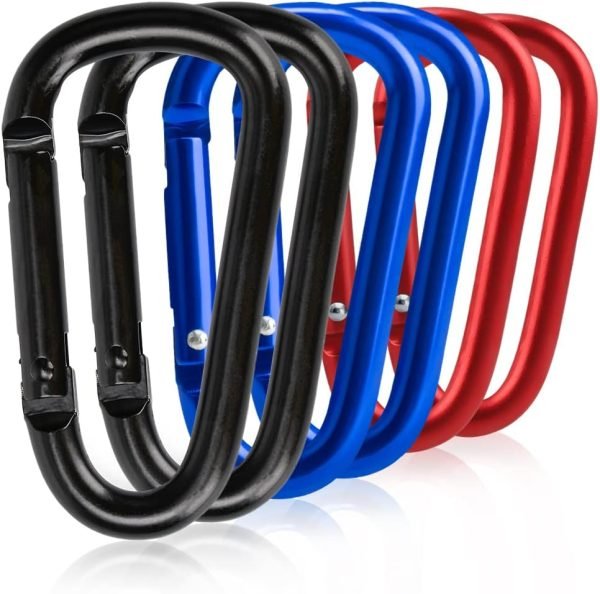 Fishing CC2 Carabiner Clip, 2.3" Small Carabiner Keychain, Multi-use Aluminium D Ring Caribeener Clips