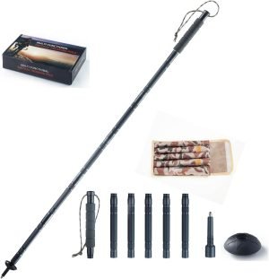 61uUtbzsjeL._AC_SL1500 Trekking Pole Kit for Hiking, Mountaineering, 13.84 oz, Fully Adjustable, Compact Storage, Business Grey