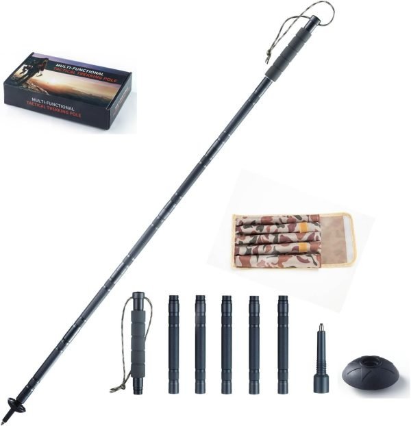 Trekking Pole Kit for Hiking, Mountaineering, 13.84 oz, Fully Adjustable, Compact Storage, Business Grey