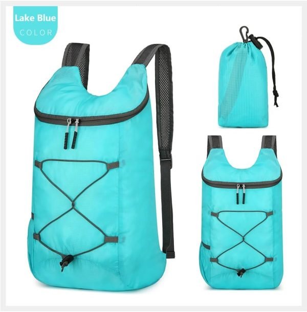 16L Hiking-Daypack Lightweight-Foldable Travel-Backpack Water-Resistant Camping Outdoor Packable Easy Carry-on Bag (Lake Blue)