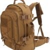 Expandable 40-64L Military Tactical Backpack 3 Day Bag Hiking Gym Sport Camping(Brown)