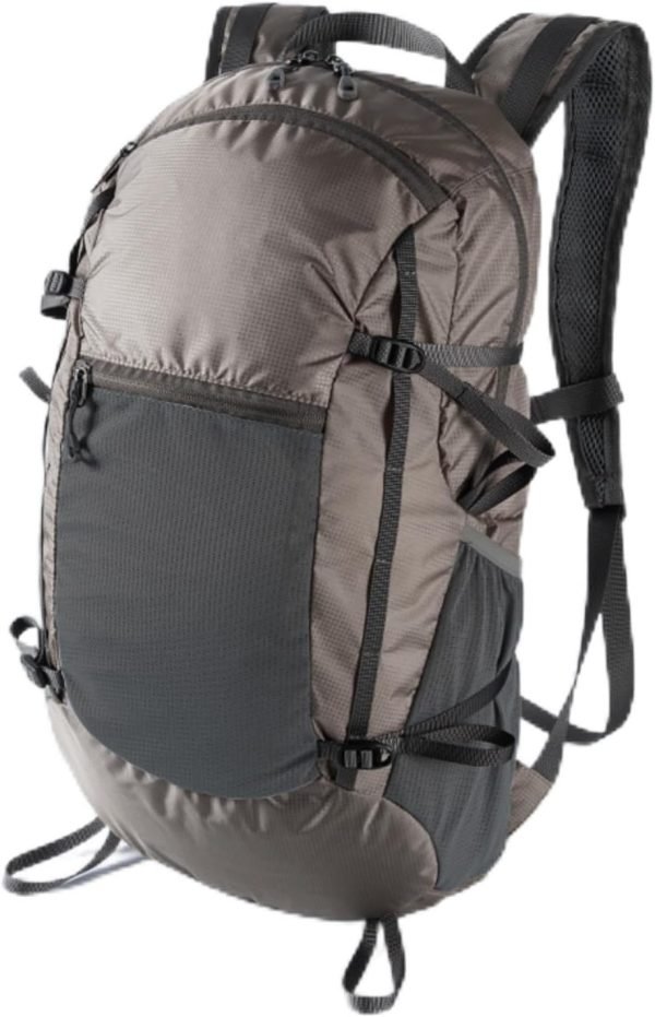 35L Ultralight Lightweight Packable Foldable Travel Camping Hiking Outdoor Sports Backpack Daypack (Khaki Gray)