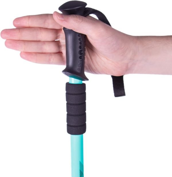Trekking Pole & Walking Staff | Strong, Lightweight Aluminum | Extends up to 53" Collapses Down to 23" | All-Terrain: Interchangeable Carbonite Ice Pick Tip, Rubber Asphalt Tip, and Snow Cap